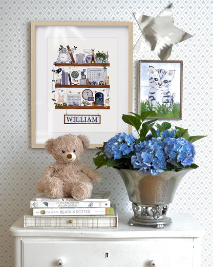 Myself On A Shelf - Personlig barntavla - Spring Green