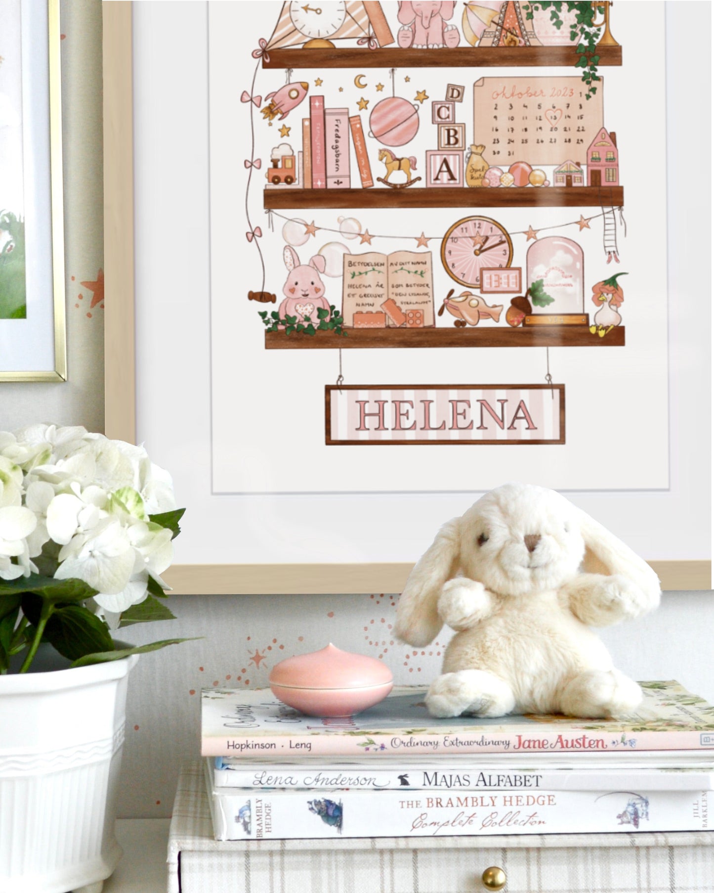 Myself On A Shelf - Personlig barntavla - Spring Green