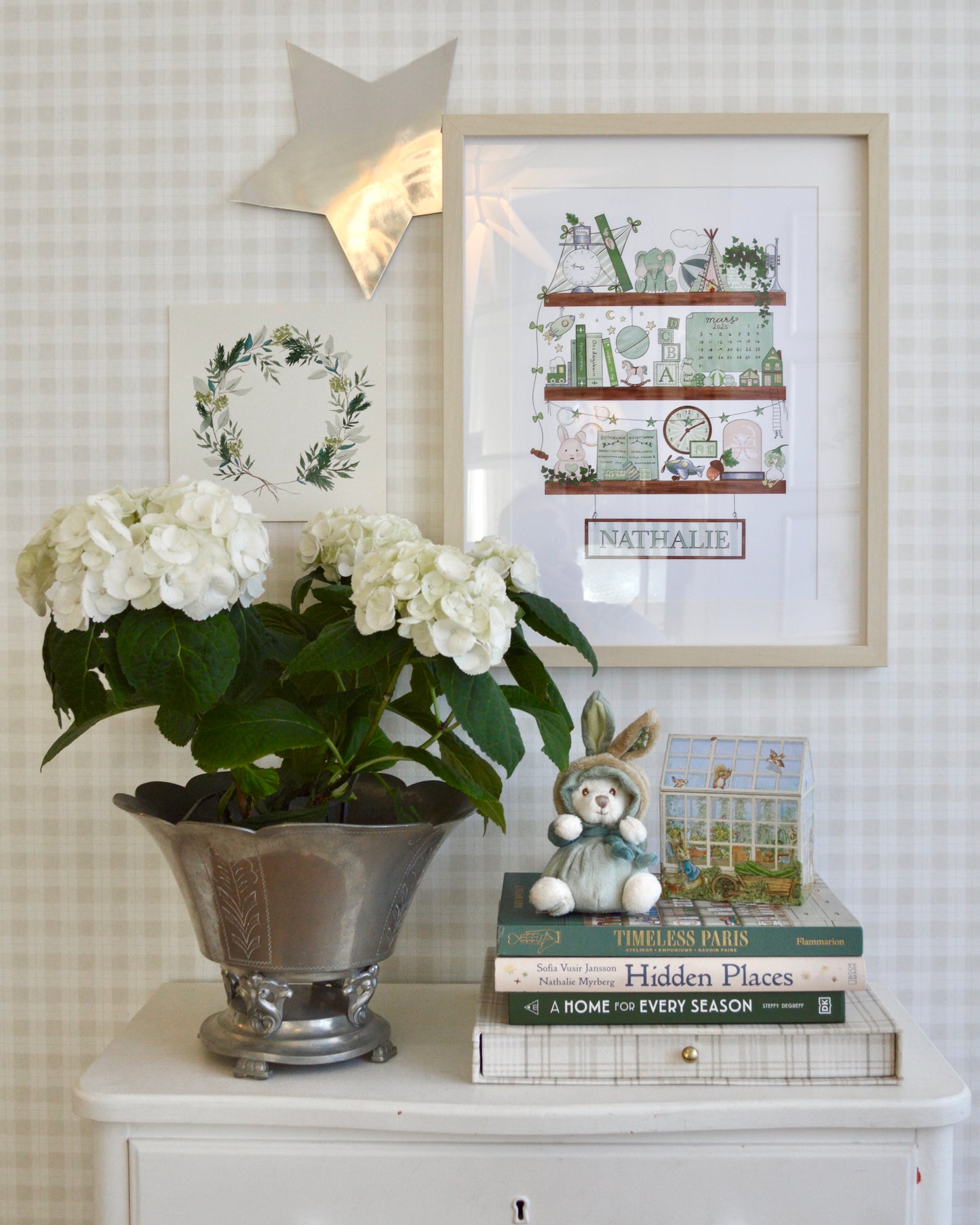Myself On A Shelf - Personlig barntavla - Spring Green