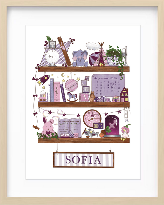 Myself On A Shelf - Personlig barntavla - Lovely Lilac