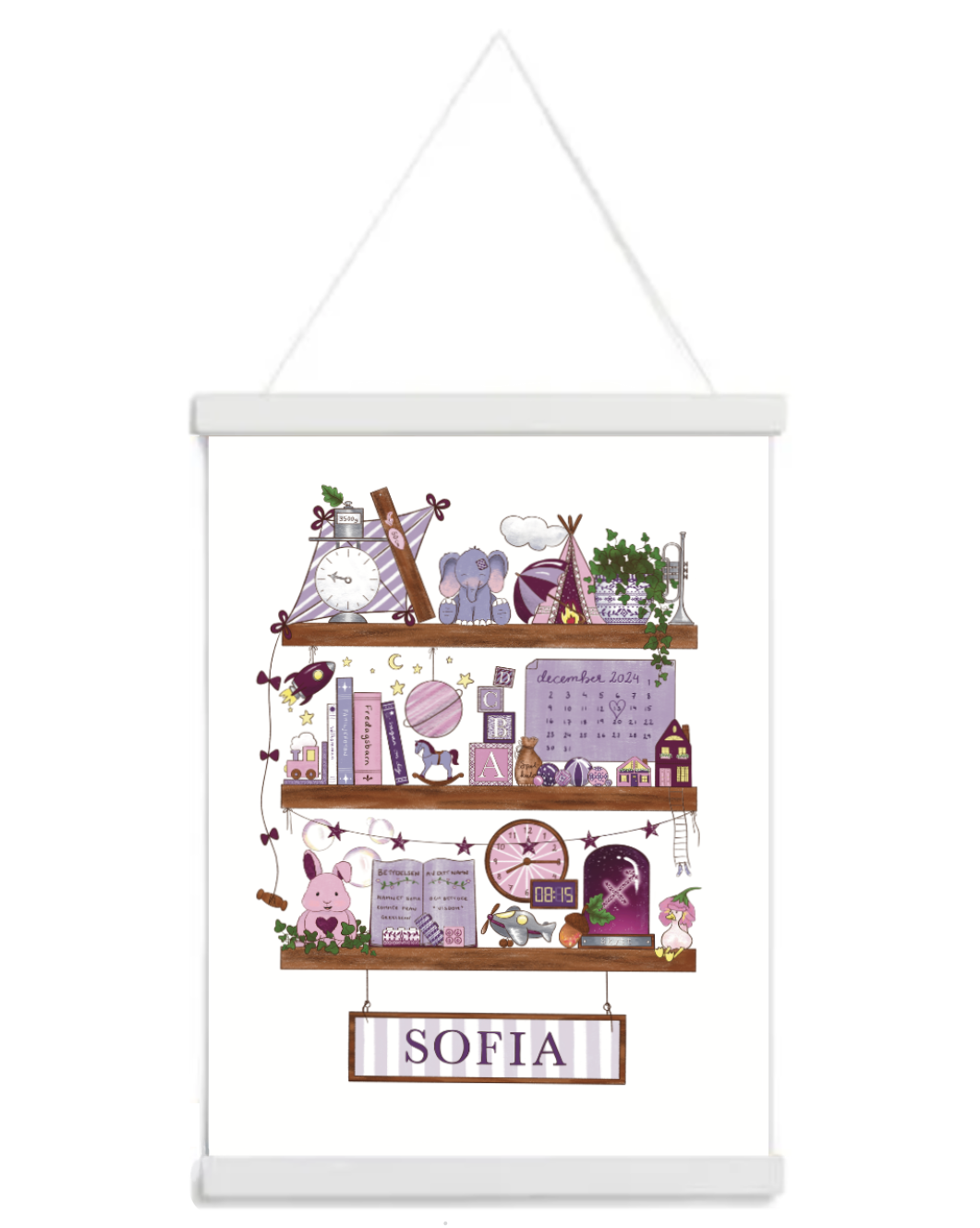 Myself On A Shelf - Personlig barntavla - Spring Green