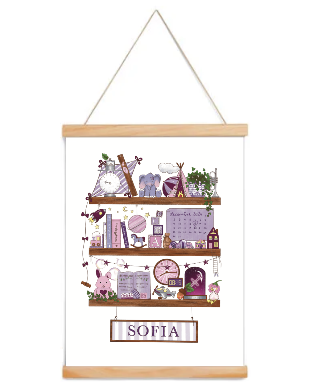 Myself On A Shelf - Personlig barntavla - Spring Green