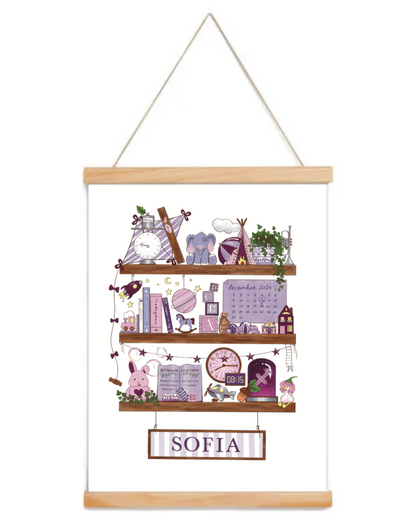 Myself On A Shelf - Personlig barntavla - Spring Green